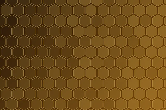Amber honeycomb illustrating steady energy